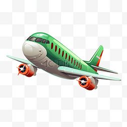 放飞机插画图片_飞机绿色独特造型