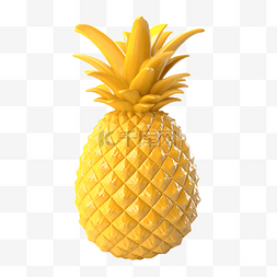 菠萝黄色立体插画
