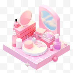 粉色化妆液美妆产品