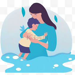 妈妈孩子拥抱图片_母亲节妈妈温柔似水