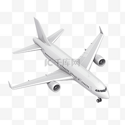 立体客机飞机图片_飞机白色卡通