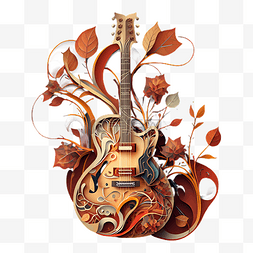 古典吉他图片_吉他乐器插画