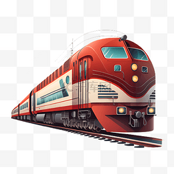 火车红色插画