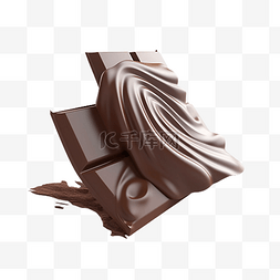 卡通巧克力融化图片_巧克力食物立体