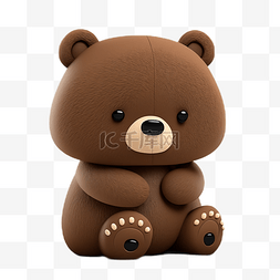 棕熊玩具可爱白底透明