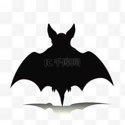 扁平蝙蝠剪影黑色