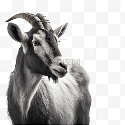 羊肉插画图片_山羊动物灰色插画