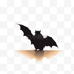 蝙蝠剪影棕色影子