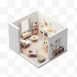 白色沙发png图片_3d房间模型墙画框