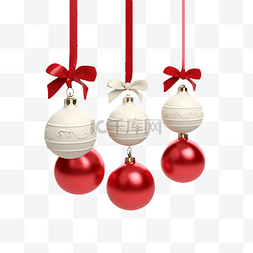 装饰球球图片_圣诞节白色红色灯球真实效果