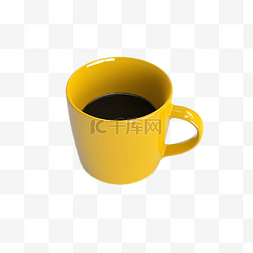 花茶卡通图片_咖啡杯黄色饮料