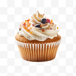 纸杯蛋糕水果图片_纸杯蛋糕甜品食物透明