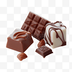 块状黑巧克力图片_巧克力方块褐色白色