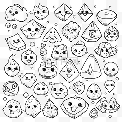 in素材图片_doodles in a stone coloring doodle set doodle