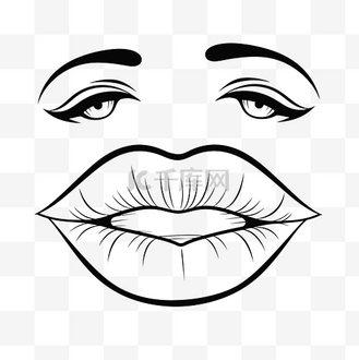 个人vip和企业vip免费下载免抠元素带有女人嘴唇和红唇剪贴画的贴纸