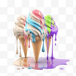 水果冰淇淋球图片_立体夏季冰激凌