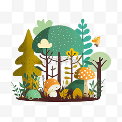 森林童话可爱插画