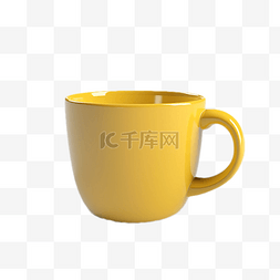 简约黄色质感图片_咖啡杯黄色材质