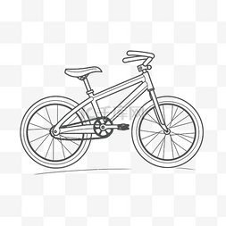 儿童画册内页图片_在白色轮廓草图上隔离的自行车着