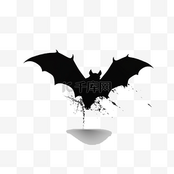 飞翔的蝙蝠黑色扁平