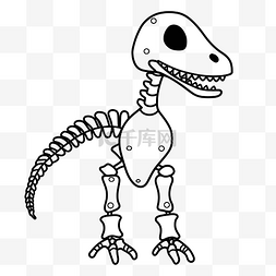 骨架黑色图片_骨架用于创建恐龙着色页轮廓草图