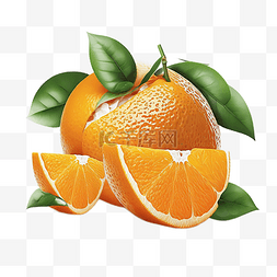 橙汁和橙子图片_橙子和绿叶