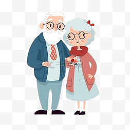 慈祥袋鼠图片_祖父母日温馨老年人