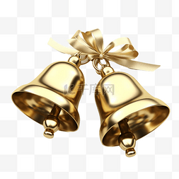 金色坠图片_圣诞节金色蝴蝶结铃铛物件真实效