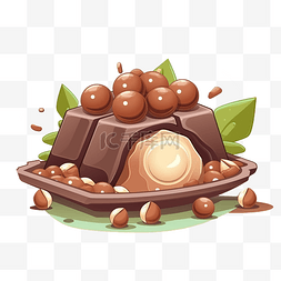 巧克力夹心甜品图片_巧克力夹心树叶卡通