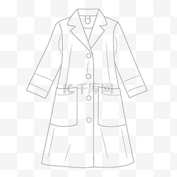 高领外套图片_女人的实验室外套轮廓草图的线条