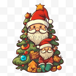 圣诞节圣诞老人圣诞树图案