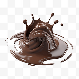 卡通巧克力融化图片_巧克力美食融化褐色