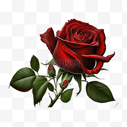 水彩玫瑰花朵图片_玫瑰花朵红色