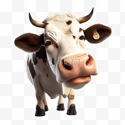 3d卡通立体模型图片_奶牛公牛动物牲畜3d立体模型