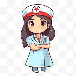 护士图像图片_护士节护士黑色长发图案
