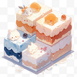 美味卡通甜点糕点图片_美味蛋糕食物插画