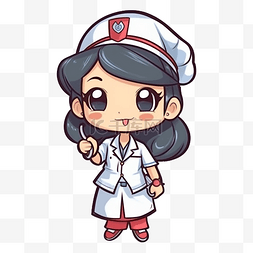 护士节护士黑发图案