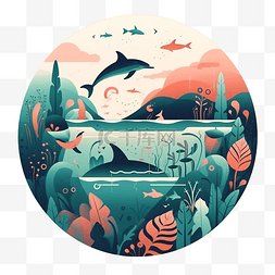 海洋生态环境插画