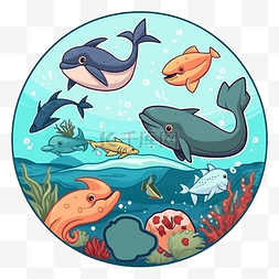 海洋日鱼类遨游图案