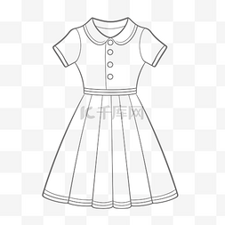 简单的画一个女孩的衣服轮廓素描