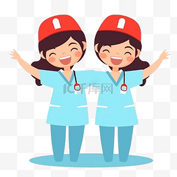 女护士卡通形象图片_护士节人物插画