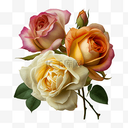 黄粉玫瑰图片_粉玫瑰黄玫瑰三朵
