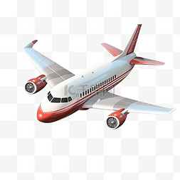 卡通立体造型图片_飞机红色头部尾翼