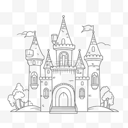 梦幻图片_免费城堡着色页下载免费城堡轮廓