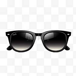 眼镜夏天黑色白底透明