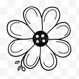 花卉黑白填色画图片_向量