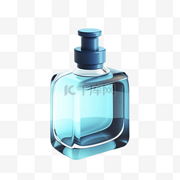 男士香水玻璃瓶蓝色透明