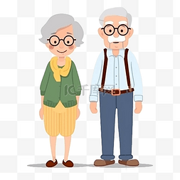 动画日图片_祖父母日夫妻时尚