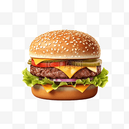 素描汉堡包图片_汉堡蔬菜食物透明