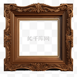 木头插画相框图片_方相框木纹简单透明